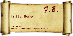 Fritz Bene névjegykártya